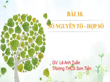 Bài giảng Toán Lớp 6 - Bài 10: Số nguyên tố. Hợp số - Lê Anh Tuấn