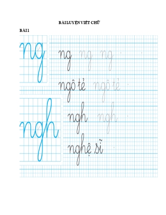 Bài tập ôn luyện viết chữ đẹp môn Tiếng Việt Lớp 1