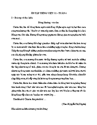 Bài tập ôn tập Tiếng Việt Lớp 5 - Tuần 4 - Trường Tiểu học Tân Long Hội A (Có đáp án)