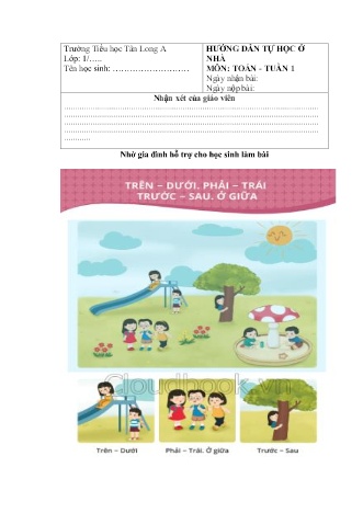 Đề ôn tập môn Toán Lớp 1 - Tuần 1 - Trường Tiểu học Tân Long A