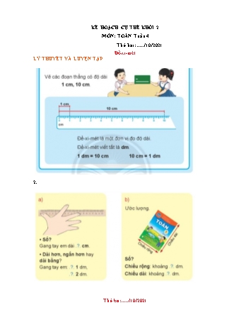 Đề ôn tập môn Toán Lớp 2 (Sách Chân trời sáng tạo) - Tuần 4 - Năm học 2021-2022 - Trường Tiểu học Tân Long Hội A