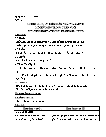 Giáo án Công nghệ Lớp 7 - Chương II - Tiết 43+44 - Năm học 2020-2021 - Phan Thanh Toàn