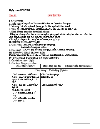 Giáo án Đại số Lớp 6 - Tiết 52 đến 54 - Năm học 2020-2021 - Nguyễn Mạnh Quân