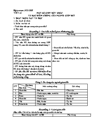 Giáo án Sinh học Lớp 7 - Tiết 18 đến 20 - Năm học 2020-2021 - Phan Thanh Toàn
