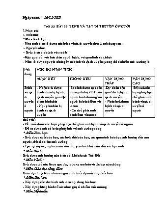 Giáo án Sinh học Lớp 9 - Bài 29+30: Bệnh và tật di truyền ở người - Di truyền học với người - Năm học 2020-2021 - Phan Thanh Toàn