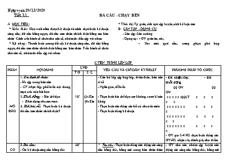 Giáo án Thể dục Lớp 8 - Tiết 31+32 - Năm học 2020-2021 - Nguyễn Như Tùng