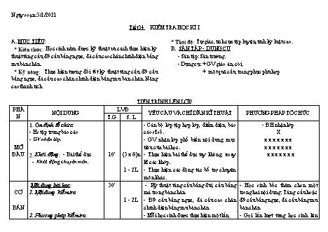 Giáo án Thể dục Lớp 8 - Tiết 34 đến 36 - Năm học 2020-2021 - Nguyễn Như Tùng