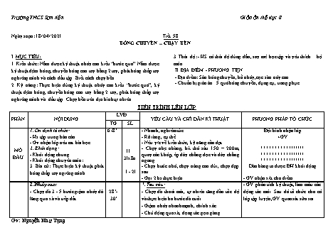 Giáo án Thể dục Lớp 8+9 - Tiết 58+59 - Năm học 2020-2021 - Nguyễn Như Tùng
