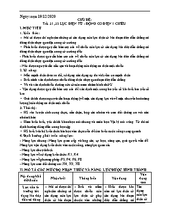 Giáo án Vật lý Lớp 9 - Tiết 31+32, Chủ đề: Lực điện từ. Động cơ điện 1 chiều - Năm học 2020-2021 - Nguyễn Mạnh Quân