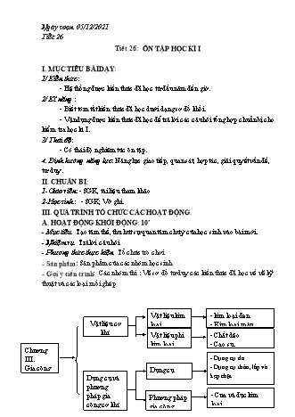 Kế hoạch bài dạy Công nghệ Lớp 8 - Tiết 26: Ôn tập học kì I - Năm học 2021-2022 - Thái Quý