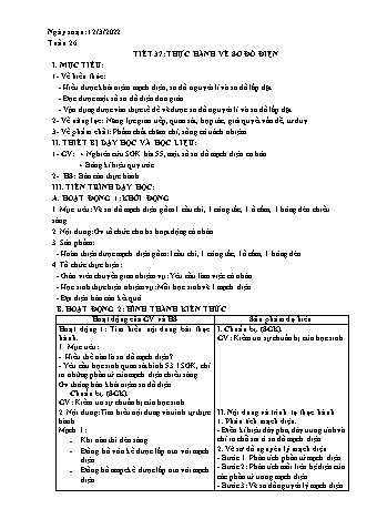 Kế hoạch bài dạy Công nghệ Lớp 8 - Tiết 37: Thực hành Vẽ sơ đồ điện - Năm học 2021-2022 - Thái Quý