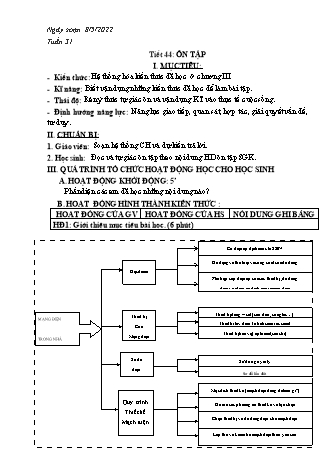 Kế hoạch bài dạy Công nghệ Lớp 8 - Tiết 44: Ôn tập - Năm học 2021-2022 - Thái Quý