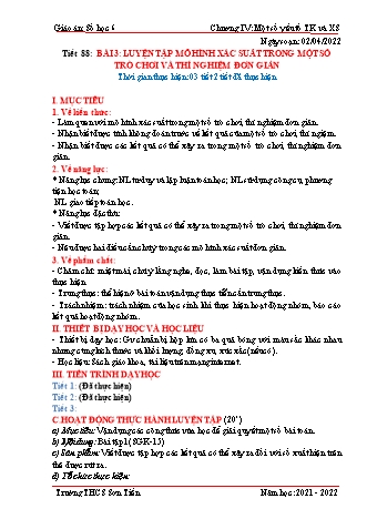 Kế hoạch bài dạy Đại số Lớp 6 (Sách Cánh diều) - Bài 3+4 - Năm học 2021-2022 - Trường THCS Sơn Tiến Kế hoạch bài dạy Đại số Lớp 6 (Sách Cánh diều) - Bài 3+4 - Năm học 2021-2022 - Trường THCS Sơn Tiến
