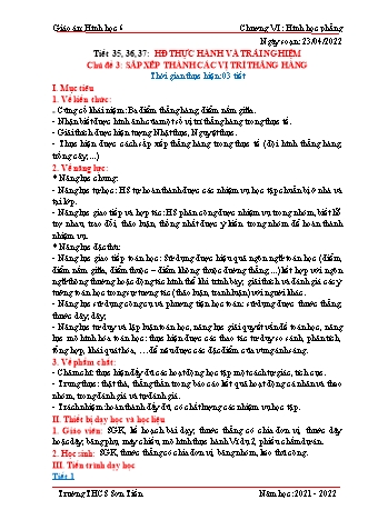 Kế hoạch bài dạy Hình học Lớp 6 (Sách Cánh Diều) - Tiết 35 đến 37 - Hoạt động: Thực hành và trải nghiệm - Năm học 2021-2022 - Trường THCS Sơn Tiến Kế hoạch bài dạy Hình học Lớp 6 (Sách Cánh Diều) - Tiết 35 đến 37 - Hoạt động: Thực hành và trải nghiệm - Năm học 2021-2022 - Trường THCS Sơn Tiến