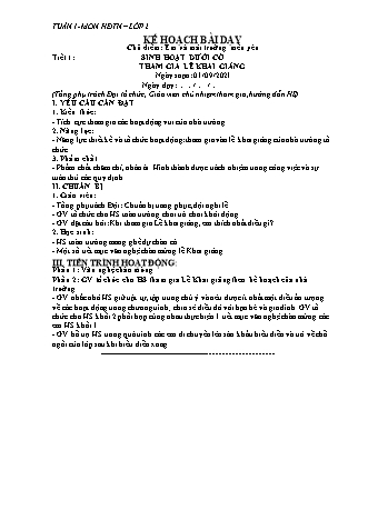 Kế hoạch bài dạy Hoạt động trải nghiệm Lớp 2 (Sách Chân trời sáng tạo) - Tiết 1 đến 3 - Chủ điểm: Em và mái trường mến yêu - Năm học 2021-2022 - Trường Tiểu học Tân Long Hội A