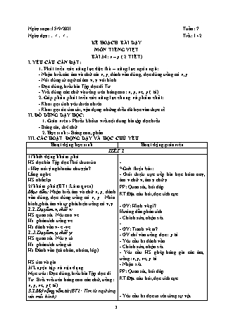 Kế hoạch bài dạy Khối 1 (Sách Cánh diều) - Tuần 7 - Năm học 2021-2022 - Trường Tiểu học Tân Long Hội A
