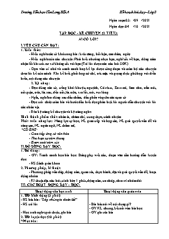 Kế hoạch bài dạy Lớp 3 - Tuần 2 - Năm học 2021-2022 - Trường Tiểu học Tân Long Hội A