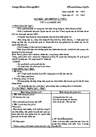 Kế hoạch bài dạy Lớp 3 - Tuần 4 - Năm học 2021-2022 - Trường Tiểu học Tân Long Hội A