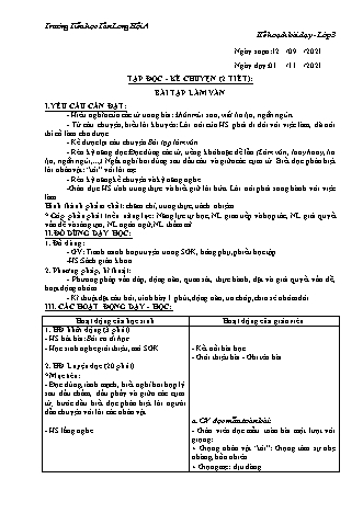 Kế hoạch bài dạy Lớp 3 - Tuần 6 - Năm học 2021-2022 - Trường Tiểu học Tân Long Hội A
