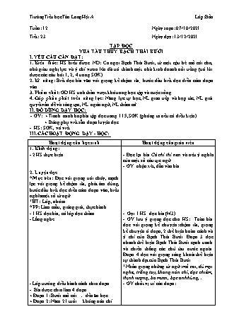 Kế hoạch bài dạy Lớp 4 - Tuần 12 - Năm học 2021-2022 - Trường Tiểu học Tân Long Hội A