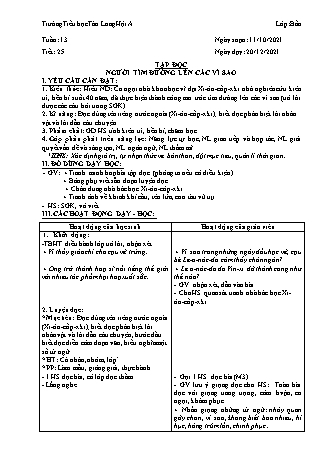 Kế hoạch bài dạy Lớp 4 - Tuần 13 - Năm học 2021-2022 - Trường Tiểu học Tân Long Hội A