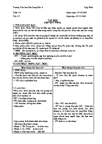 Kế hoạch bài dạy Lớp 4 - Tuần 14 - Năm học 2021-2022 - Trường Tiểu học Tân Long Hội A