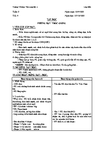 Kế hoạch bài dạy Lớp 4 - Tuần 5 - Năm học 2021-2022 - Trường Tiểu học Tân Long Hội A