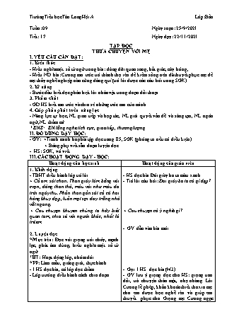 Kế hoạch bài dạy Lớp 4 - Tuần 9 - Năm học 2021-2022 - Trường Tiểu học Tân Long Hội A