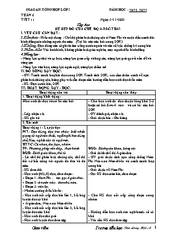 Kế hoạch bài dạy Lớp 5 - Tuần 6 - Năm học 2021-2022 - Trường Tiểu học Tân Long Hội A