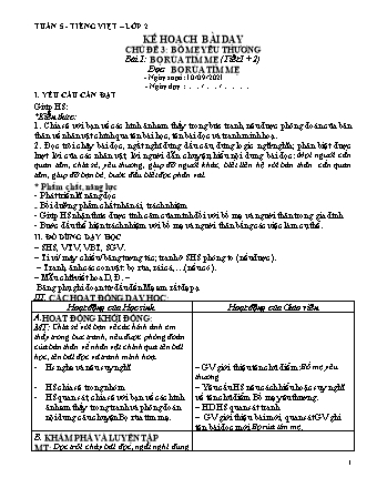 Kế hoạch bài dạy Tiếng Việt Lớp 2 (Sách Chân trời sáng tạo) - Tuần 5 - Bài 1+2: Bọ rùa tìm mẹ - Cánh đồng của bố - Năm học 2021-2022 - Trường Tiểu học Tân Long Hội A