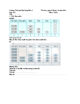 Phiếu bài tập ôn luyện Lớp 4 - Tuần 2 - Năm học 2021-2022 - Trường Tiểu học Tân Long Hội A