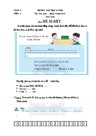 Tài liệu hướng dẫn học ở nhà cho học sinh Lớp 2 (Sách Chân trời sáng tạo) - Tuần 4 - Năm học 2021-2022 - Trường Tiểu học Thị Trấn Cái Nhum