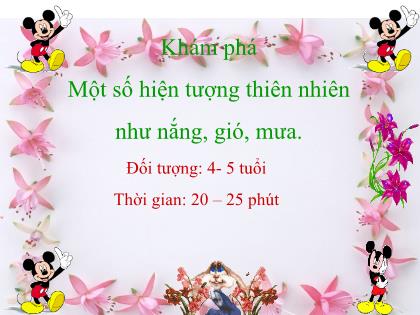 Bài giảng Mầm non Lớp Chồi - Đề tài: Một số hiện tượng thiên nhiên như nắng, gió, mưa - Trường Mầm non Ba Trại B