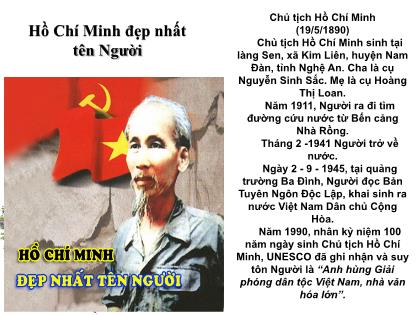 Bài giảng Mầm non Lớp Chồi - Đề tài: Tìm hiểu về Bác Hồ - Trường Mầm non Ba Trại B