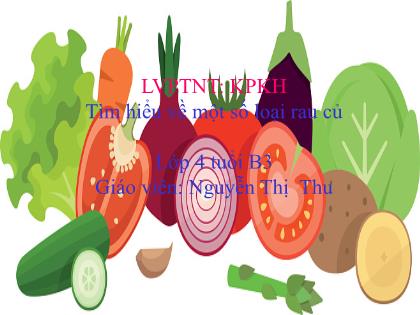 Bài giảng Mầm non Lớp Chồi - Đề tài: Tìm hiểu về một số loại rau củ - Nguyễn Thị Thu