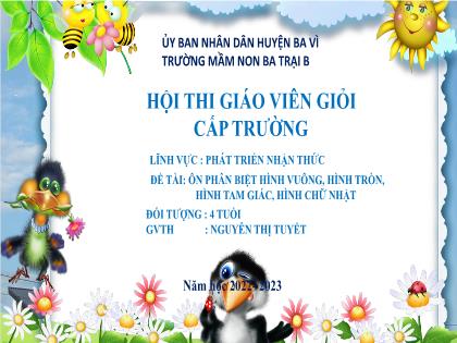 Bài giảng Mầm non Lớp Chồi - Đề tài: Truyện: Đám mây đen xấu xí - Năm học 2022-2023 - Nguyễn Thị Tuyết