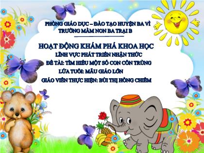 Bài giảng Mầm non Lớp Lá - Đề tài: Tìm hiểu một số con côn trùng - Bùi Thị Hồng Chiêm