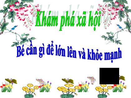 Bài giảng Mầm non Lớp Mầm - Đề tài: Bé cần gì để lớn lên và khỏe mạnh - Trường Mầm non Ba Trại B