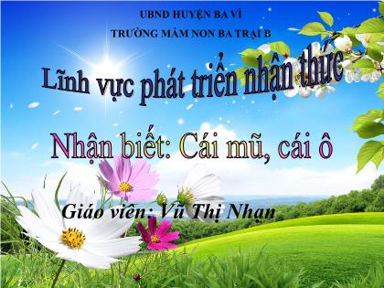 Bài giảng Mầm non Lớp Mầm - Đề tài: Nhận biết: Cái mũ, cái ô - Vũ Thị Nhạn