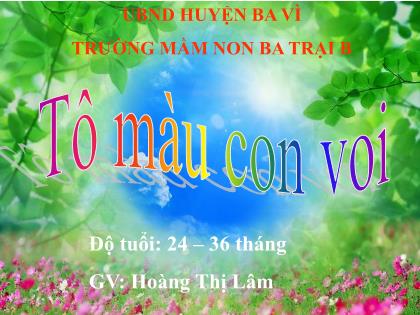 Bài giảng Mầm non Lớp Nhà trẻ - Đề tài: Tô màu con voi - Hoàng Thị Lâm