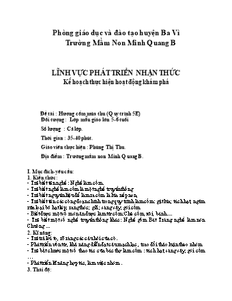 Giáo án Mầm non Lớp Lá - Đề tài: Hương cốm mùa thu - Phùng Thị Thu