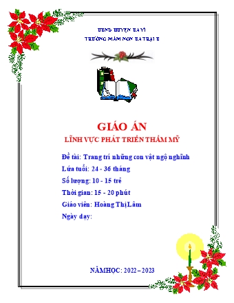 Giáo án Mầm non Lớp Nhà trẻ - Đề tài: Trang trí những con vật ngộ nghĩnh - Hoàng Thị Lâm