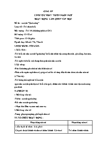 Giáo án Mầm non Lớp Nhà trẻ - Đề tài: Truyện ”Quả trứng” - Khuất Thị Thanh