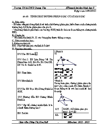 Kế hoạch bài dạy Hình học 8 - Tuần 24 - Năm học 2022-2023 - Đặng Thị Kim Huê