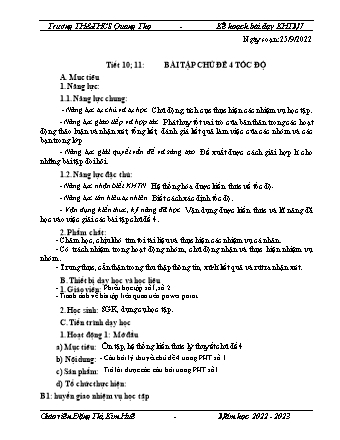 Kế hoạch bài dạy Khoa học tự nhiên 7 - Chủ đề 5: Âm thanh - Bài 9: Sự truyền âm - Năm học 2022-2023 - Đặng Thị Kim Huê (Cánh diều)