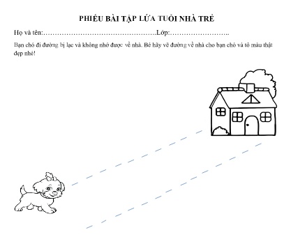 Phiếu bài tập lứa tuổi Nhà Trẻ  - Bài tập: Tạo hình