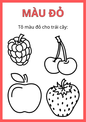 Phiếu bài tập lứa tuổi Nhà Trẻ - Đề tài: Nhận biết màu sắc