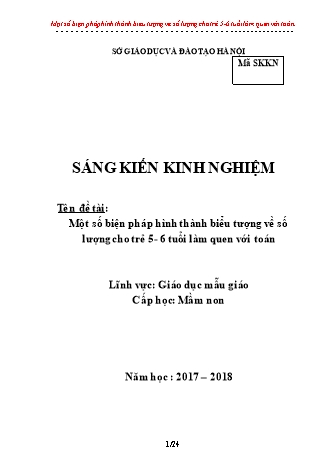 Sáng kiến kinh nghiệm Một số biện pháp hình thành biểu tượng về số lượng cho trẻ 5-6 tuổi làm quen với toán