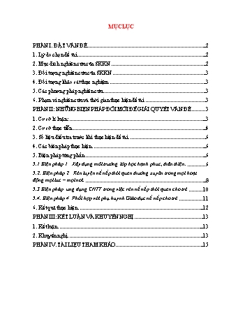 Sáng kiến kinh nghiệm Một số biện pháp rèn nề nếp thói quen ban đầu cho trẻ 24–36 tháng trong trường mầm non