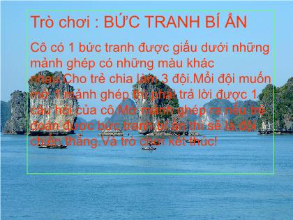 Trò chơi Mầm non PowerPoint - Trò chơi: Bức tranh bí ẩn